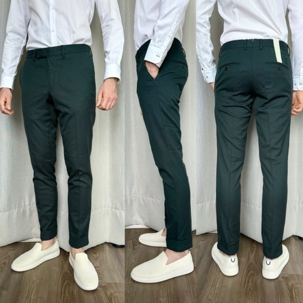 J. Lindeberg NWT Grant Willy Check Green Slim Trouser Pants EU 48 / M (31)